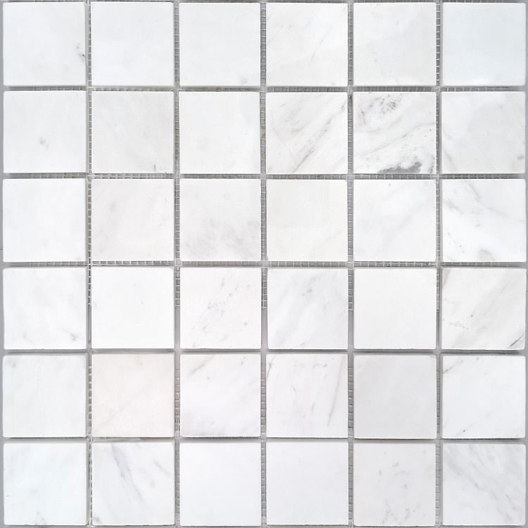 Мозаика Caramelle Mosaic Pietrine Dolomiti Bianco Mat 48x48 7mm, цвет белый, поверхность матовая, квадрат, 305x305