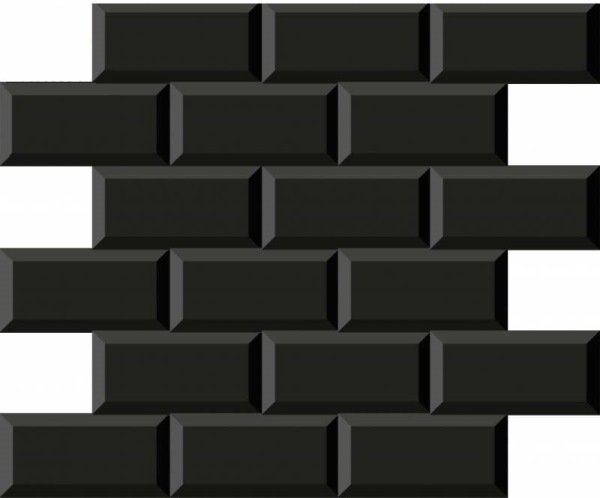 Керамическая плитка Dune Black&White Mosaico Minimetro Negro 187843, цвет чёрный, поверхность глянцевая, кабанчик, 291x296