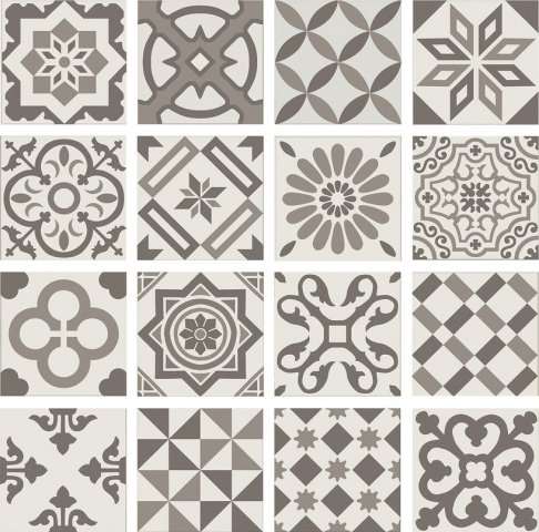 Декоративные элементы Ribesalbes Antigua Decor Gris, цвет коричневый, поверхность матовая, квадрат, 200x200