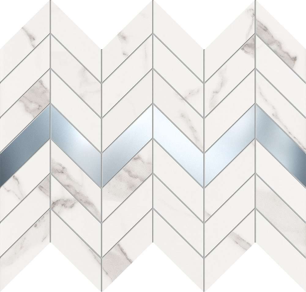 Мозаика Tubadzin Vienna White, цвет белый, поверхность глянцевая, прямоугольник, 246x298