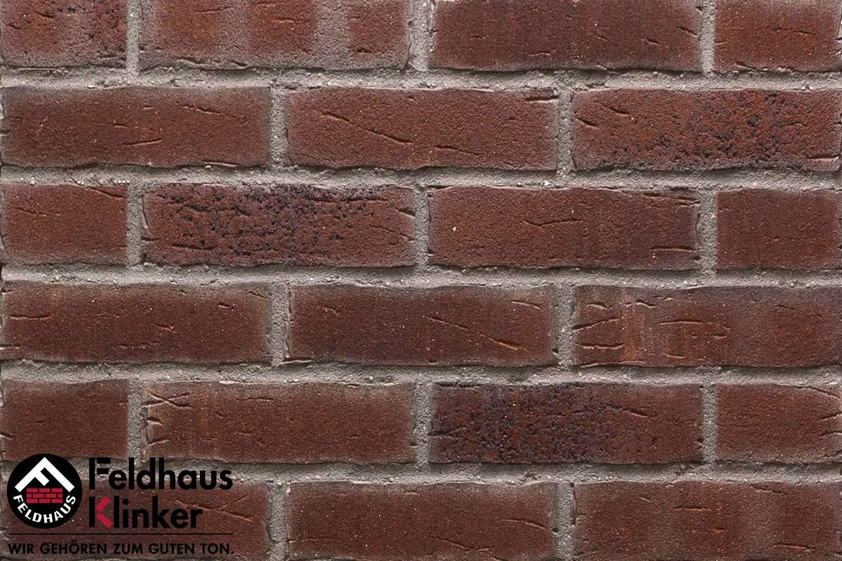 Клинкер Feldhaus Klinker Sintra Cerasi Aubergine R664NF14, цвет терракотовый, поверхность матовая, под кирпич, 71x240