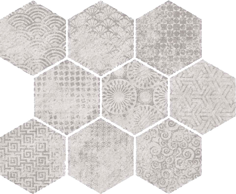 Мозаика Vives Raw-SP Blanco, цвет серый, поверхность матовая, прямоугольник, 330x270