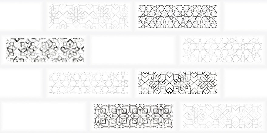 Декоративные элементы Tecniceramica Metro Deco Stars Brillo, цвет белый, поверхность глянцевая, прямоугольник, 250x500