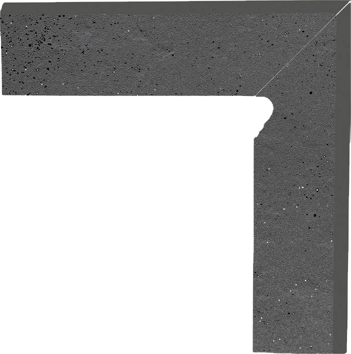 Бордюры Paradyz Semir Grafit Цоколь правый (B+A), цвет серый, поверхность матовая, прямоугольник, 81x300