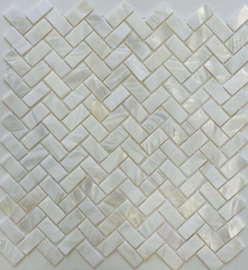 Мозаика Pixel Mosaic PIX750 Натуральный перламутр (15x30 мм), цвет белый, поверхность глянцевая, , 270x295