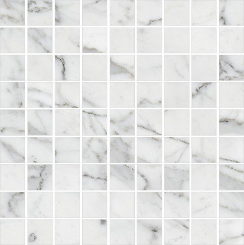 Мозаика Kerranova Marble Trend K-1000/LR/m10, цвет белый, поверхность лаппатированная, квадрат, 240x240