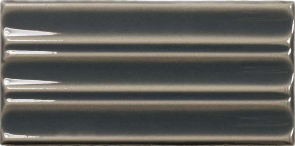 Керамическая плитка Wow Fayenza Belt Ebony 127929, цвет чёрный тёмный, поверхность глянцевая 3d (объёмная), кабанчик, 62x125