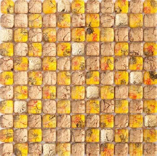 Мозаика Colori Viva Bologna CV11027, цвет жёлтый, поверхность матовая, квадрат, 295x295