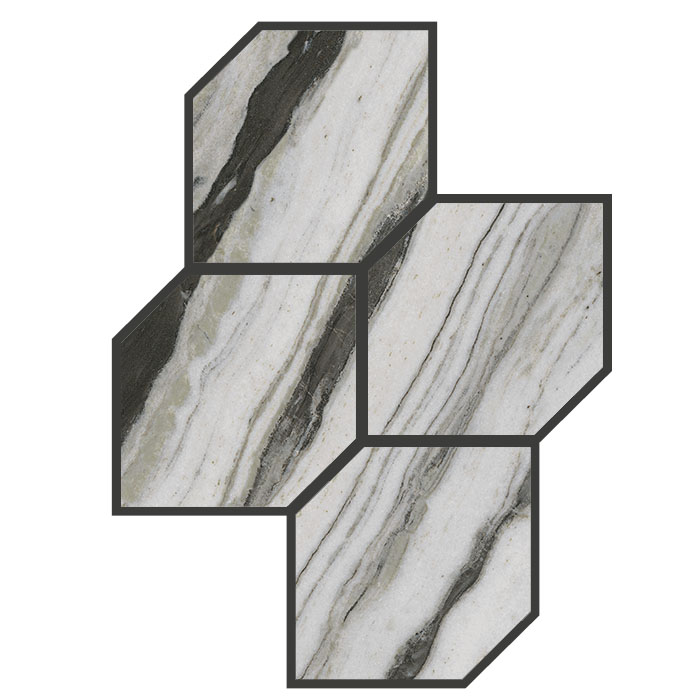 Мозаика Cerdomus Iskra Mosaico Concept Fujii Levigato 94470, цвет чёрно-белый, поверхность полированная, прямоугольник, 300x400
