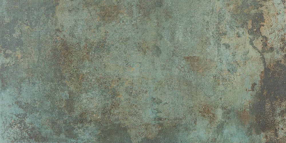 Керамогранит Pamesa Rusty Metal Moss, цвет бирюзовый, поверхность лаппатированная, прямоугольник, 600x1200