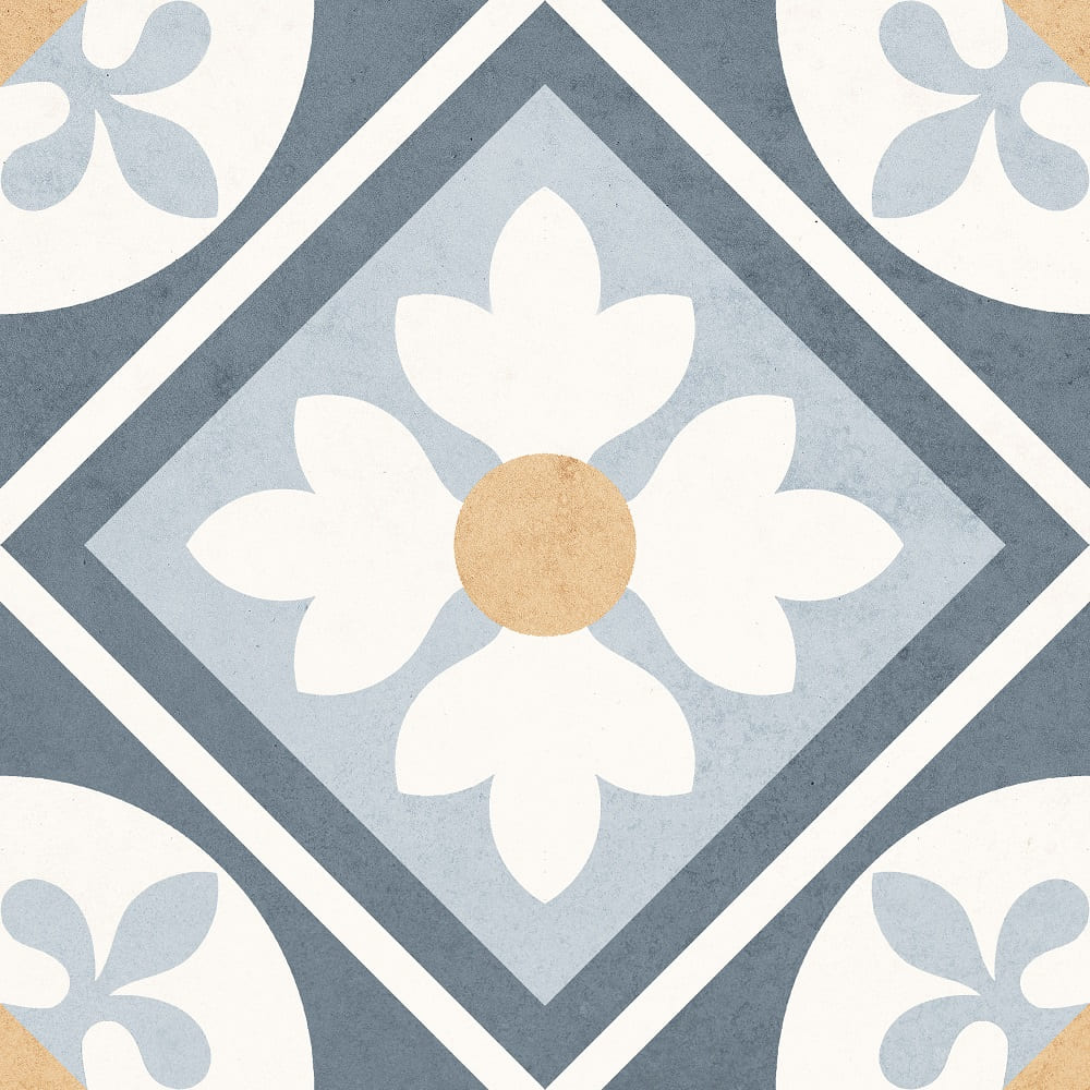 Керамическая плитка Creto Pamp 5 01-10-4-15-00-65-4214, цвет белый голубой, поверхность матовая, квадрат, 200x200
