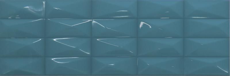 Керамическая плитка Ibero Perlage Claire Turquoise, цвет бирюзовый, поверхность глянцевая, прямоугольник, 250x750
