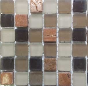 Мозаика Bars Crystal Mosaic Смеси с натуральными камнями SHT 08 (15x15 mm), цвет разноцветный, поверхность глянцевая, квадрат, 300x300