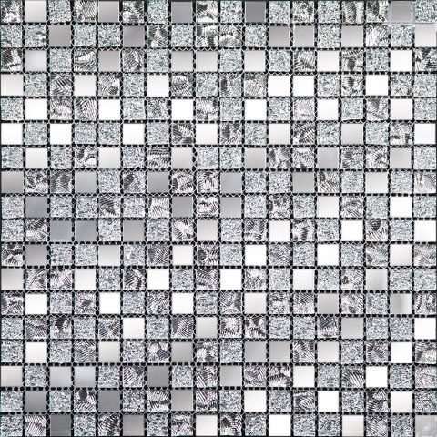 Мозаика Natural Mosaic Mirror QM-1542 (Стекло), цвет серый, поверхность глянцевая, квадрат, 300x300
