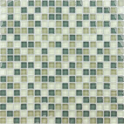 Мозаика Caramelle Mosaic Naturelle Garda 8mm, цвет зелёный, поверхность глянцевая, квадрат, 305x305