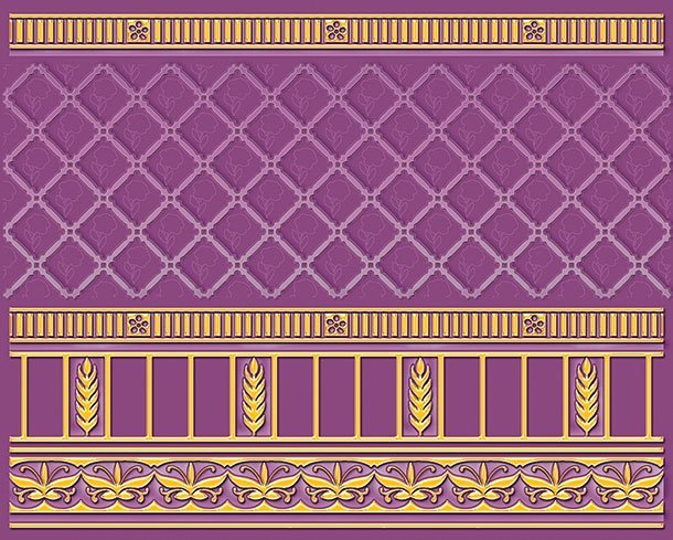 Бордюры Ceramique Imperiale Воспоминание 05-01-1-93-03-56-886-0, цвет фиолетовый, поверхность матовая, прямоугольник, 200x250