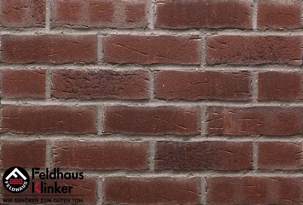 Клинкер Feldhaus Klinker Sintra Cerasi Aubergine R664DF14, цвет терракотовый, поверхность матовая, под кирпич, 52x240