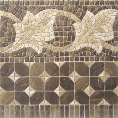 Декоративные элементы Vives Iliada Cenefa Midas Marron, цвет коричневый, поверхность полированная, квадрат, 435x435