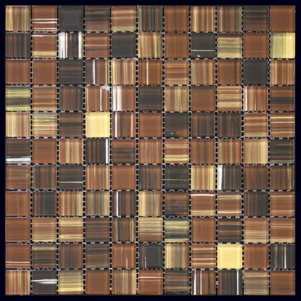 Мозаика Natural Mosaic Ethnic WL-33 (Стекло), цвет коричневый, поверхность глянцевая, квадрат, 300x300