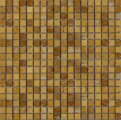 Мозаика Art & Natura Marble Mosaic Travertino Giallo, цвет жёлтый, поверхность глянцевая, квадрат, 305x305