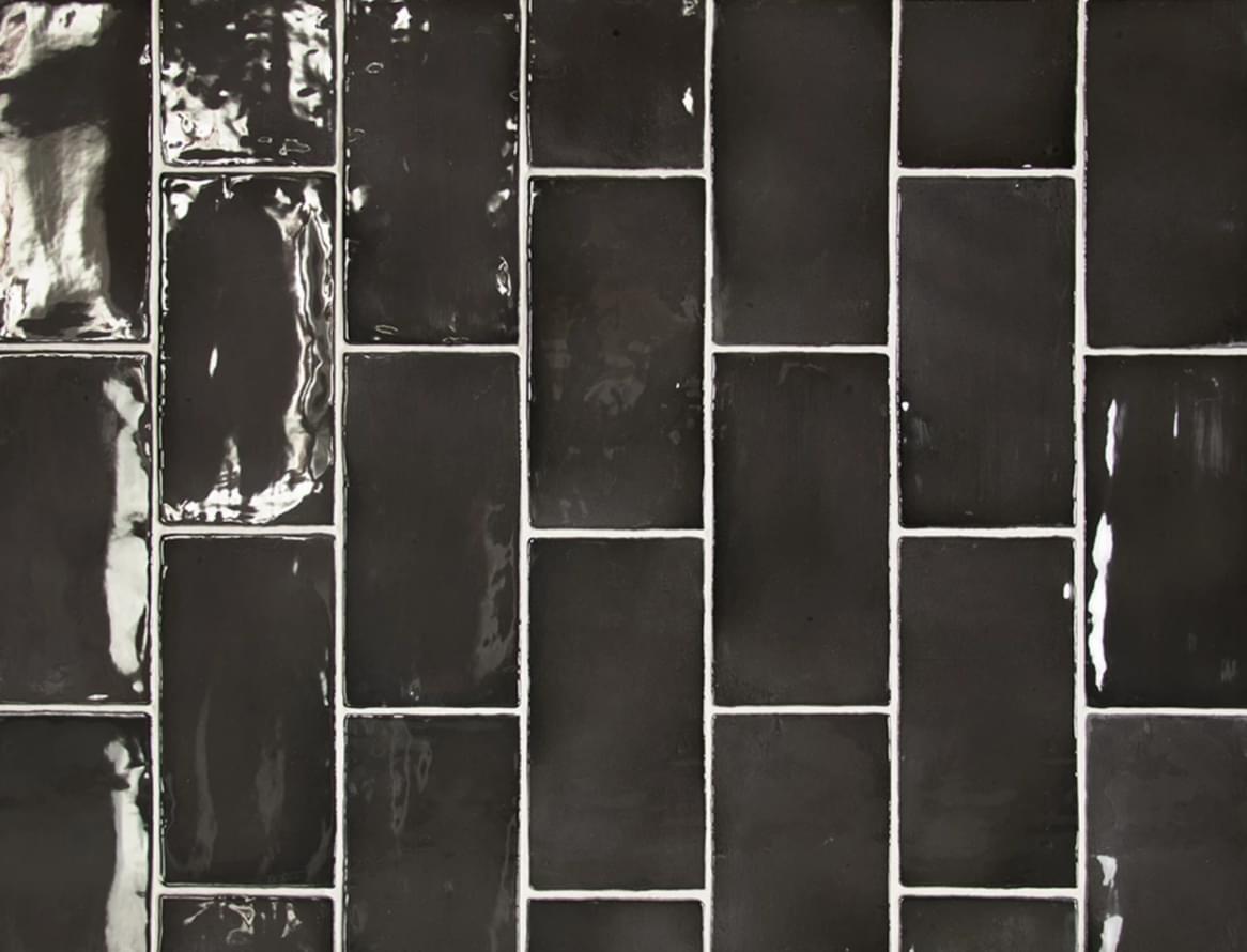 Керамическая плитка Equipe Manacor Black 26906, цвет бежевый, поверхность глянцевая, прямоугольник, 75x150