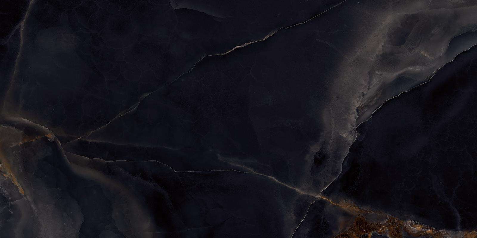 Керамогранит Emilceramica (Acif) Tele Di Marmo Onyx Black Lapp EKTM, цвет чёрный, поверхность лаппатированная, прямоугольник, 600x1200