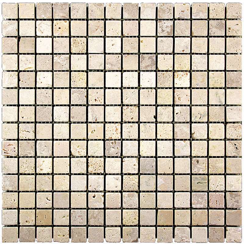 Мозаика Natural Mosaic Adriatica Travertine (2X2) 7M090-20T, цвет бежевый, поверхность матовая, квадрат, 305x305