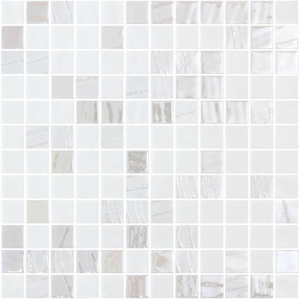 Мозаика Onix Mosaico Iridis White, цвет белый, поверхность матовая, квадрат, 311x311