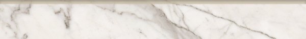 Бордюры Kerranova Marble trend K-1000/LR/p01, цвет белый, поверхность лаппатированная, квадрат, 76x600