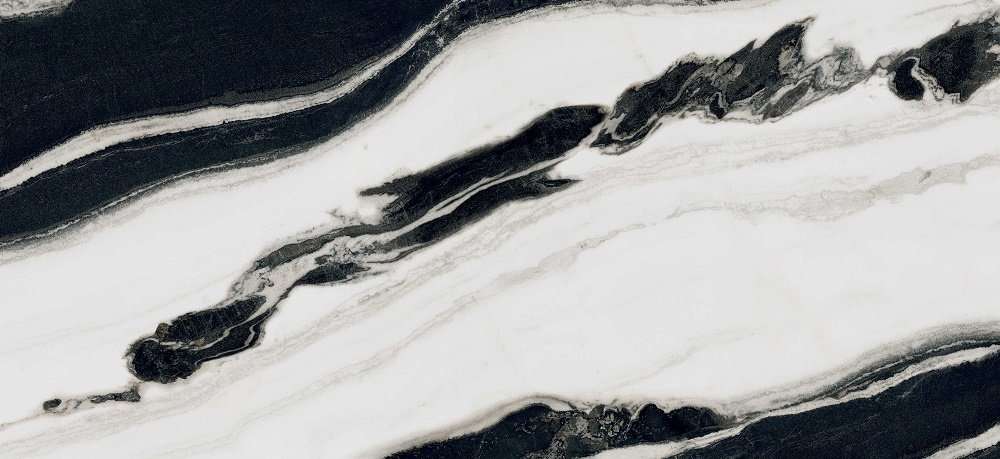 Керамогранит Floor Gres B&W Marble Wave High-Glossy 766482, цвет чёрно-белый, поверхность полированная, прямоугольник, 300x600