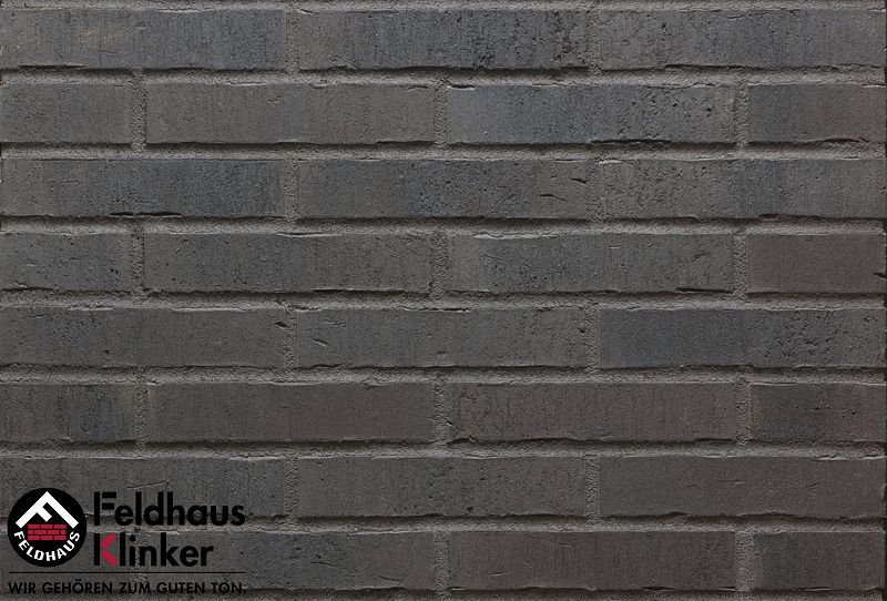 Клинкер Feldhaus Klinker Vascu Vulcano Petino R736DF11, цвет чёрный, поверхность матовая, под кирпич, 52x240