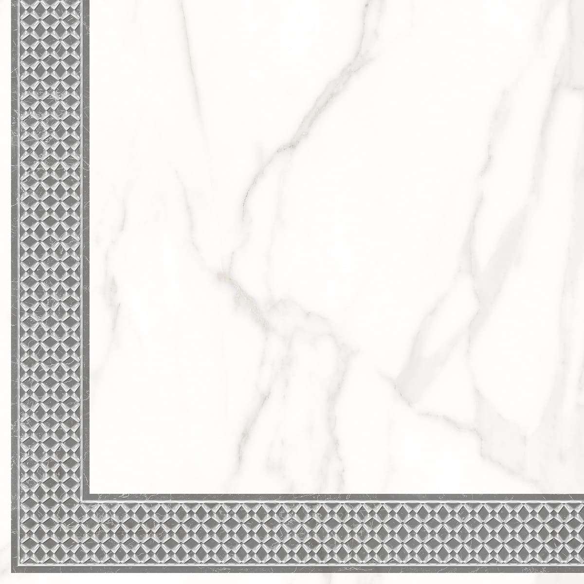 Декоративные элементы Lasselsberger Каррара Нова 7346-0004, цвет белый, поверхность матовая, квадрат, 450x450
