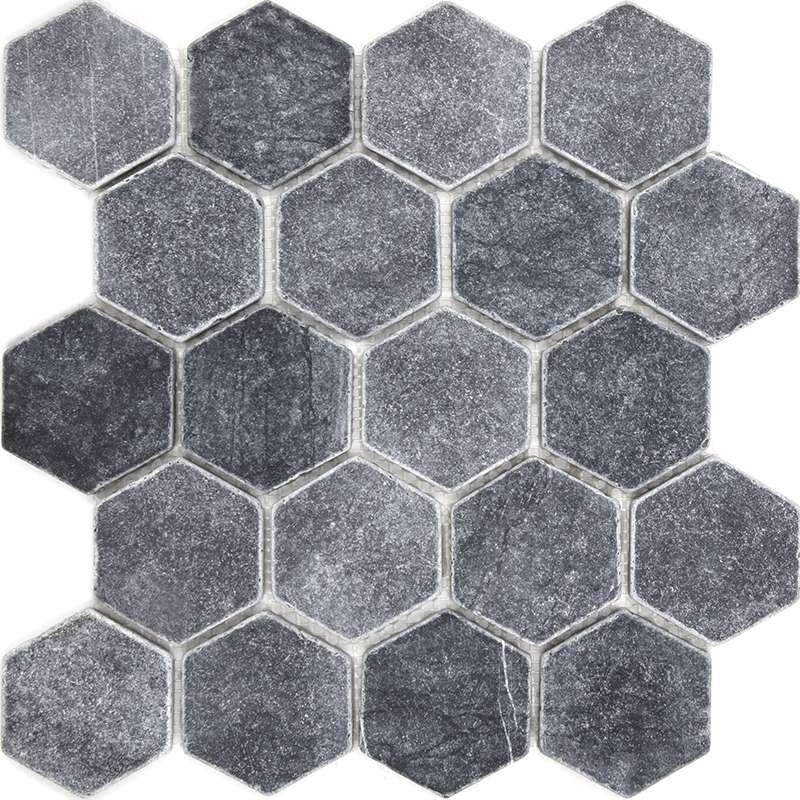 Мозаика Starmosaic Wild Stone Hexagon VBs Tumbled, цвет серый, поверхность матовая, шестиугольник, 305x305