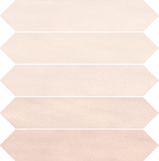 Керамическая плитка Dune Crackle Camelia 187834, цвет розовый, поверхность глянцевая, шестиугольник, 65x330