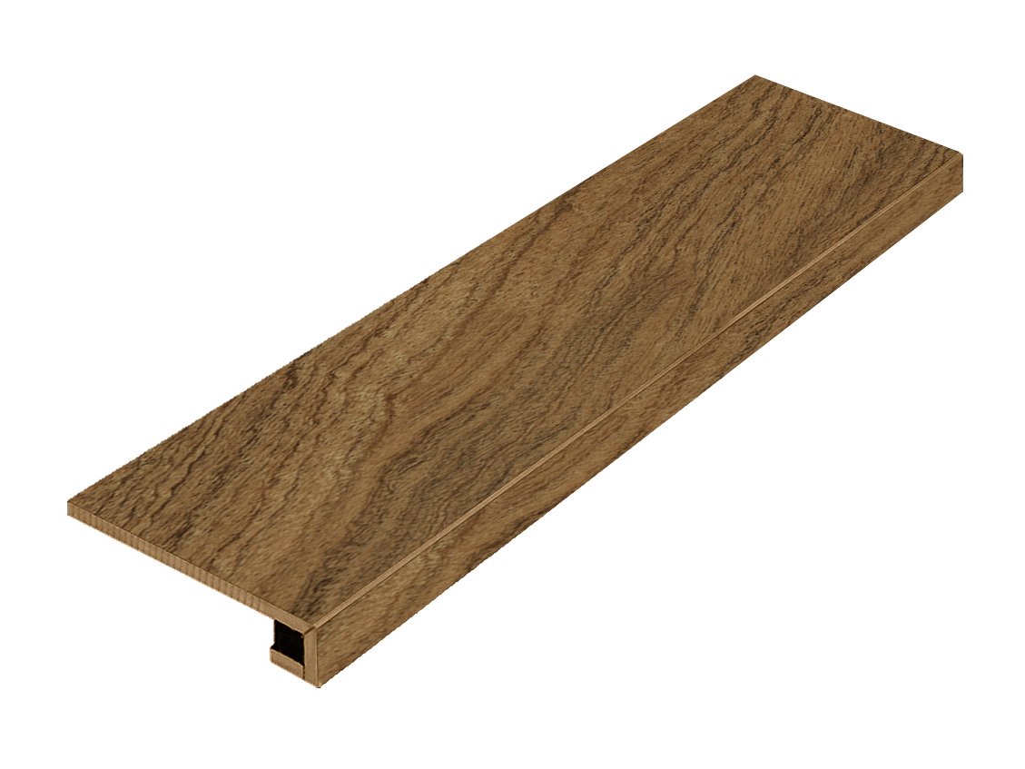 Ступени Italon Element Wood Mogano Scalino Frontale 620070000774, цвет коричневый, поверхность матовая, прямоугольник с капиносом, 330x1200