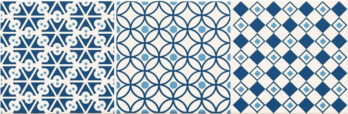 Декоративные элементы Tubadzin Avignon Cobalt 1, цвет синий, поверхность глянцевая, прямоугольник, 148x448