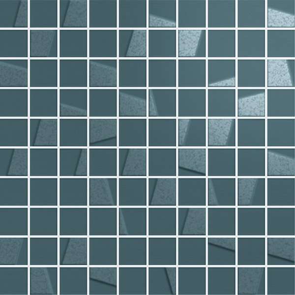 Мозаика Italon Element Silk Petrolio Mosaico 600110000782, цвет синий, поверхность матовая, квадрат, 305x305