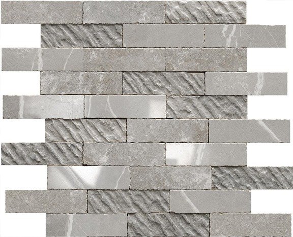 Мозаика Piemme Uniquestone Titanium Mix All In 01789, цвет серый, поверхность матовая, под кирпич, 300x300