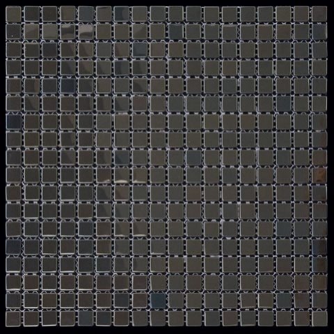 Мозаика Natural Mosaic Metall MM-08 (KB-008) (Нержавеющая сталь), цвет чёрный, поверхность глянцевая, квадрат, 305x305