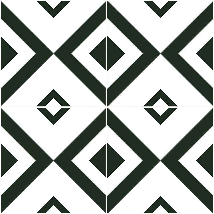 Керамогранит Etili Seramik Brixton Pre-Cut, цвет чёрно-белый, поверхность матовая, квадрат, 450x450