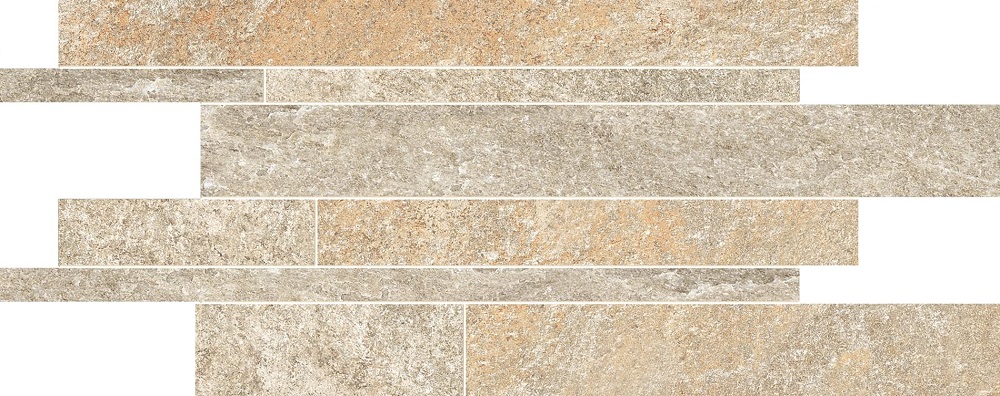 Мозаика Ergon Oros Stone Listelli Sfalsati Sand EL1R, цвет бежевый, поверхность матовая, прямоугольник, 300x600