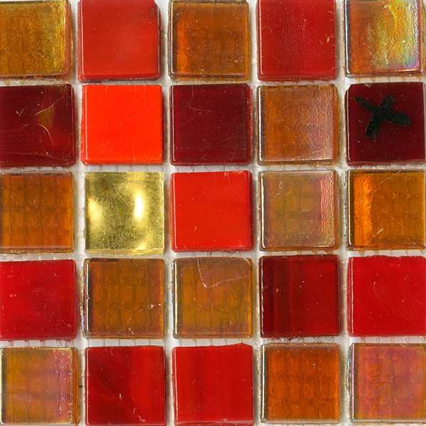 Мозаика JNJ Mosaic Интерьерные Cмеси 150x150 СК 9944G Red, цвет разноцветный, поверхность глянцевая, квадрат, 150x150