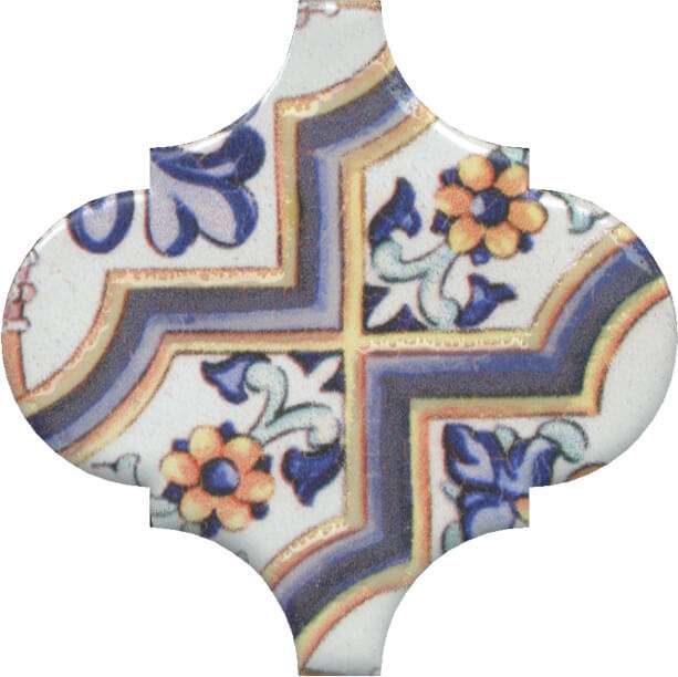 Декоративные элементы Kerama Marazzi Декор Арабески Майолика орнамент OP\A161\65000, цвет разноцветный, поверхность глянцевая, арабеска, 65x65