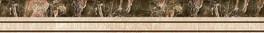 Бордюры Eurotile Hermitage Border 283, цвет коричневый, поверхность глянцевая, прямоугольник, 40x300