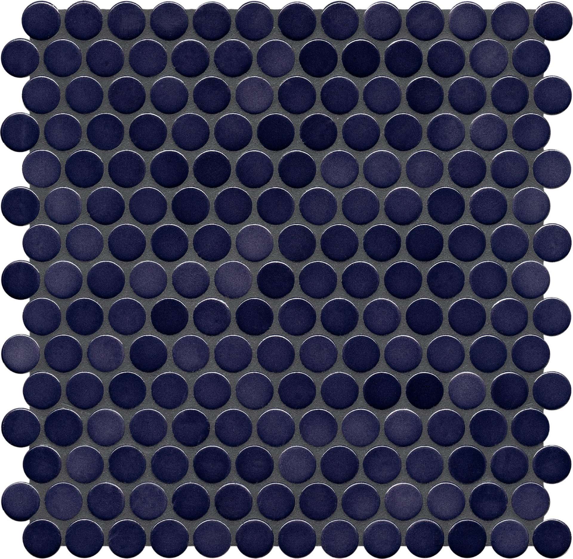 Мозаика Jasba Loop Dunkelviolett 40030H-44, цвет фиолетовый, поверхность глянцевая, круг и овал, 312x316