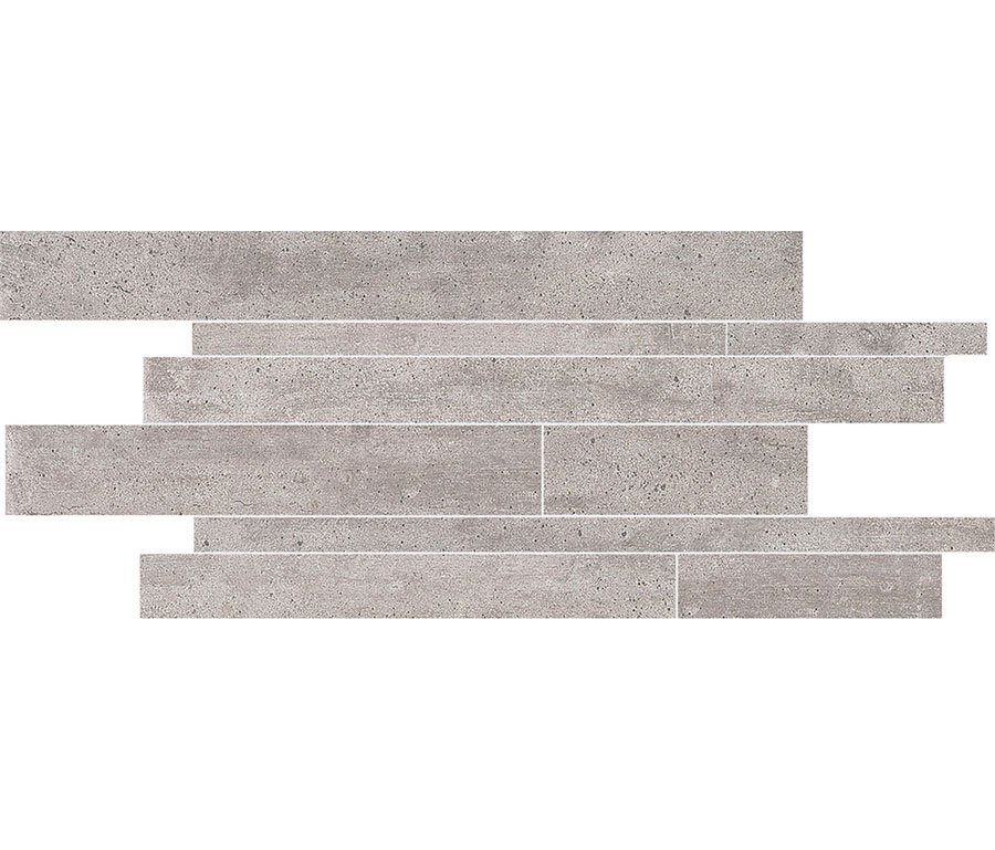 Мозаика Emilceramica (Acif) On Square Listelli Sfalsati Cemento E1N4, цвет серый, поверхность матовая, прямоугольник, 300x600