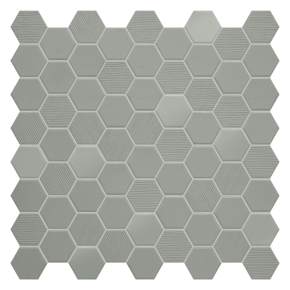 Мозаика Terratinta Hexa Wild Sage TTBST03MHMIX, цвет серый, поверхность матовая, шестиугольник, 316x316