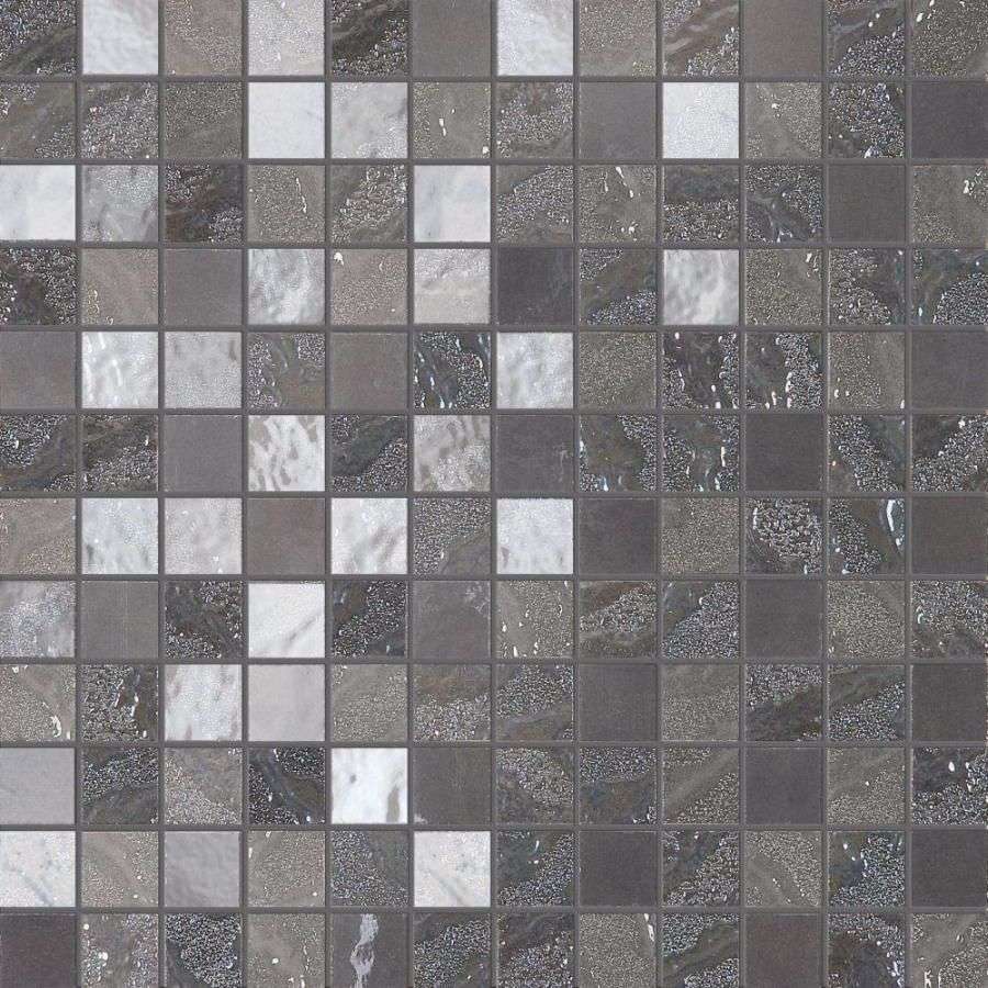 Мозаика Supergres Four Seasons Mosaico Fog FSFO, цвет серый, поверхность глянцевая, квадрат, 300x300
