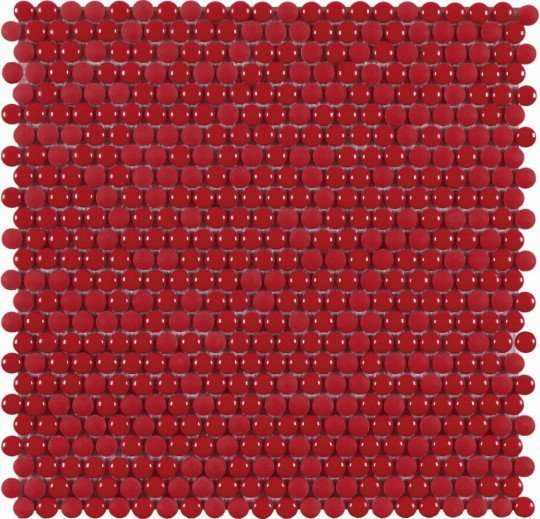 Мозаика Dune Glass Mosaics Dots Red 187537, цвет красный, поверхность глянцевая матовая, круг и овал, 282x285