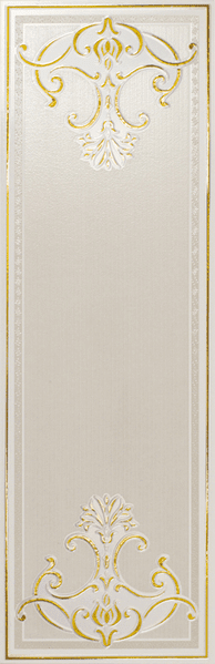 Декоративные элементы Settecento Ermitage Decoro Fascia Impero Lux Bianco Gold, цвет белый, поверхность глянцевая, прямоугольник, 255x780
